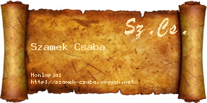 Szamek Csaba névjegykártya